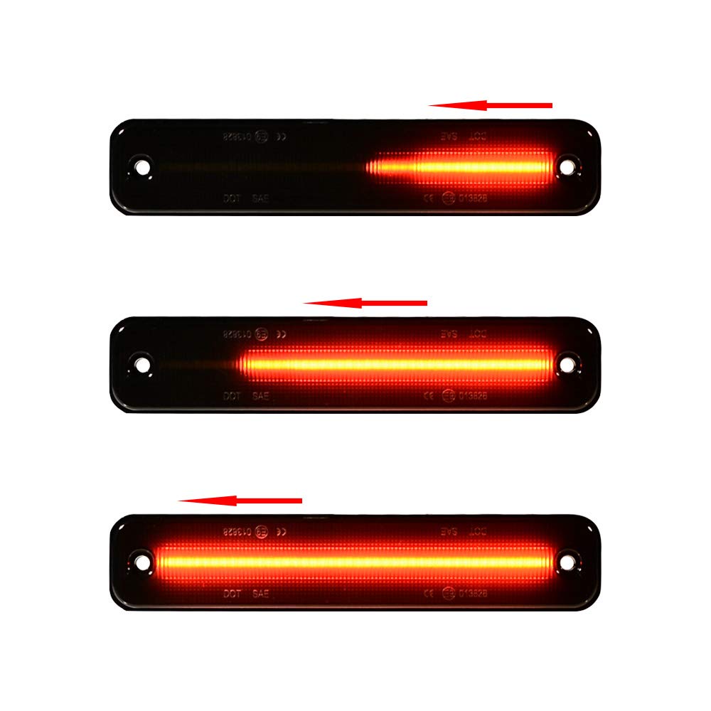 10pcs Smoked Lens Amber Red LED Cab Roof Marker Lights + 4pcs Front & Rear Dynamic Sequential Turn Signal Side Marker Lights Kit - Compatible with Hummer H2 2003-2009 | Upgrade Your Truck Lighting for Safety & Style