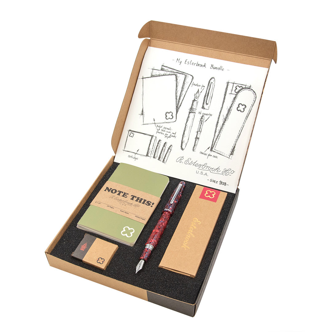 Esterbrook Estie Oversize Scarlet Fountain Pen with Gift Box - Premium Writing Instrument for Calligraphy, Journaling & Elegant Gifting