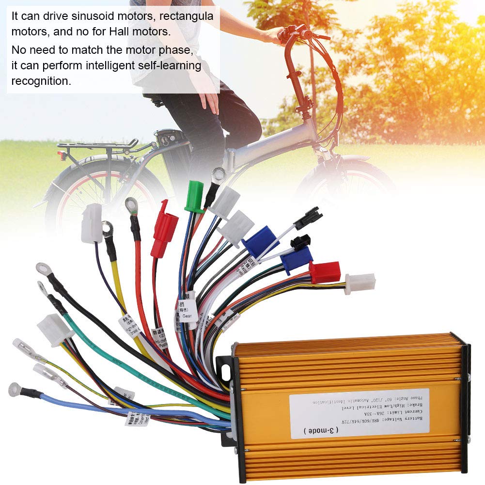Brushless E-Bike Motor Controller - 12 Tube 3-Mode for Electric Scooters & Bikes