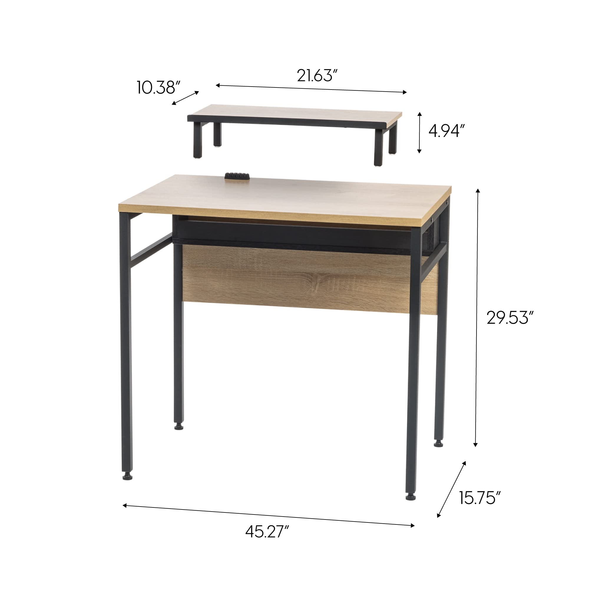 IRIS USA Office Computer Desk with Organizer, Monitor Stand & Cable Tray - Ergonomic Workstation for Home Office, Gaming & Study