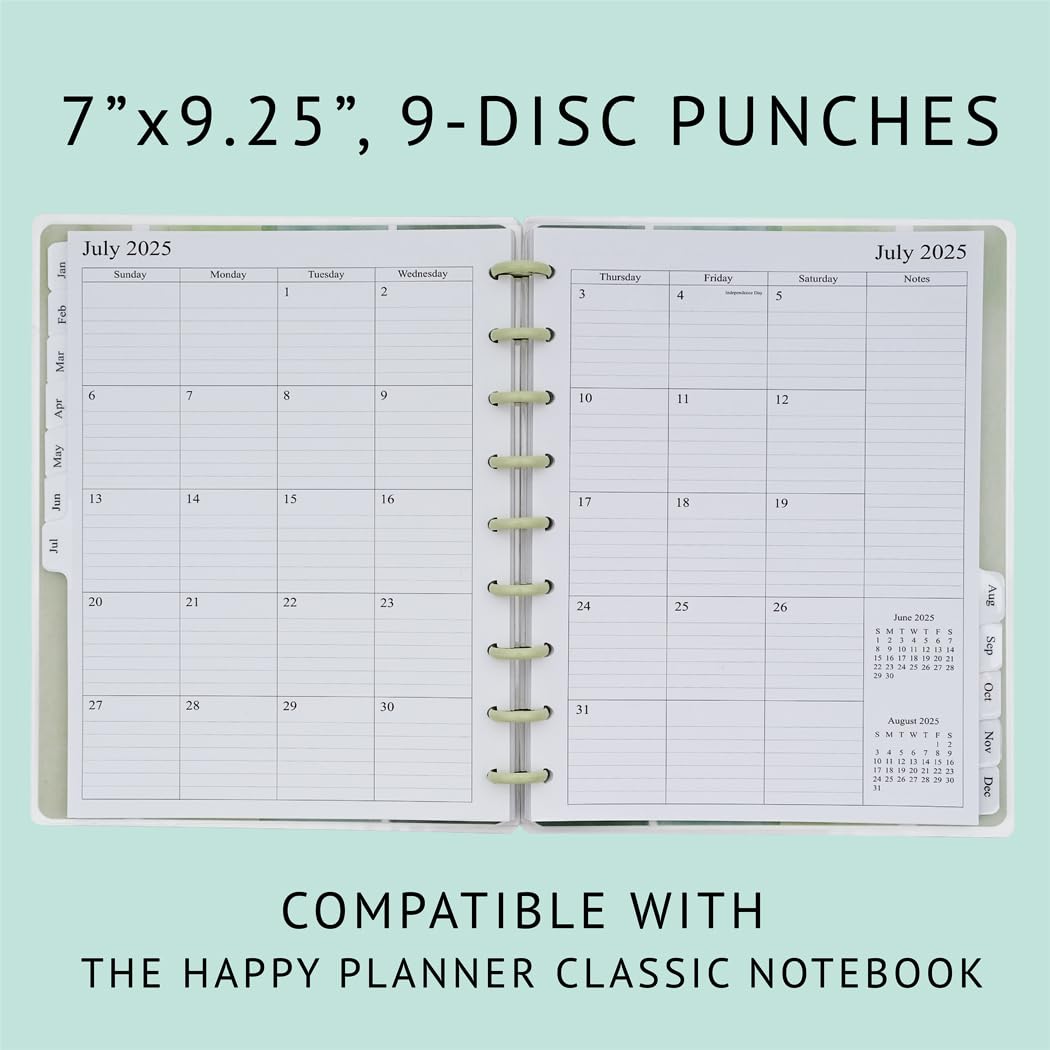 2025-2026 Happy Planner Classic Refill Pages - Weekly & Monthly Planner Inserts (July 2025-June 2026) | 7