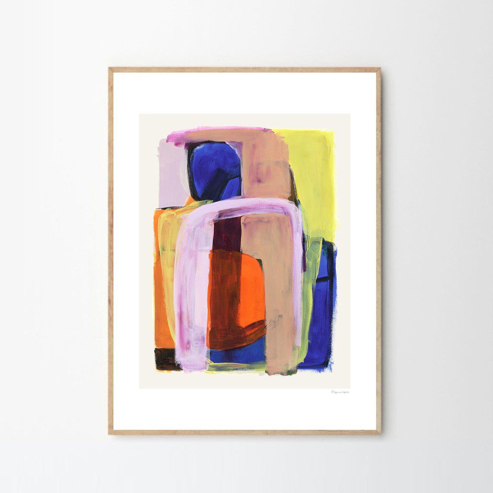 THE POSTER CLUB Berit Mogensen Lopez Prana Art Print - A5 Size Framed Wall Decor for Living Room, Bedroom & Office | Yoga Inspired Boho Home Decor