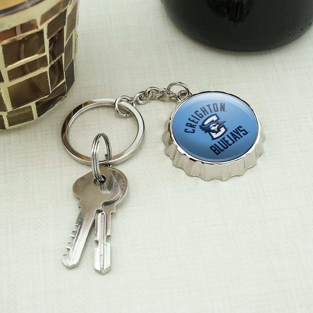 Creighton University Bluejays Chrome Plated Metal Keychain Bottle Opener - Perfect for Gifts, Alumni Events, and Game Day Accessories