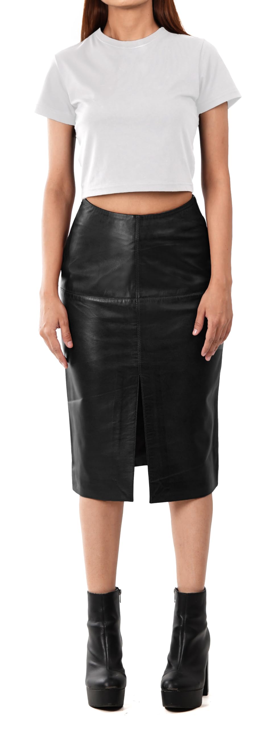 Decrum Women's Real Leather Skirts - Trendy Casual Mini Midi Maxi Leather Skirts for Women | Perfect for Office, Party & Everyday Wear