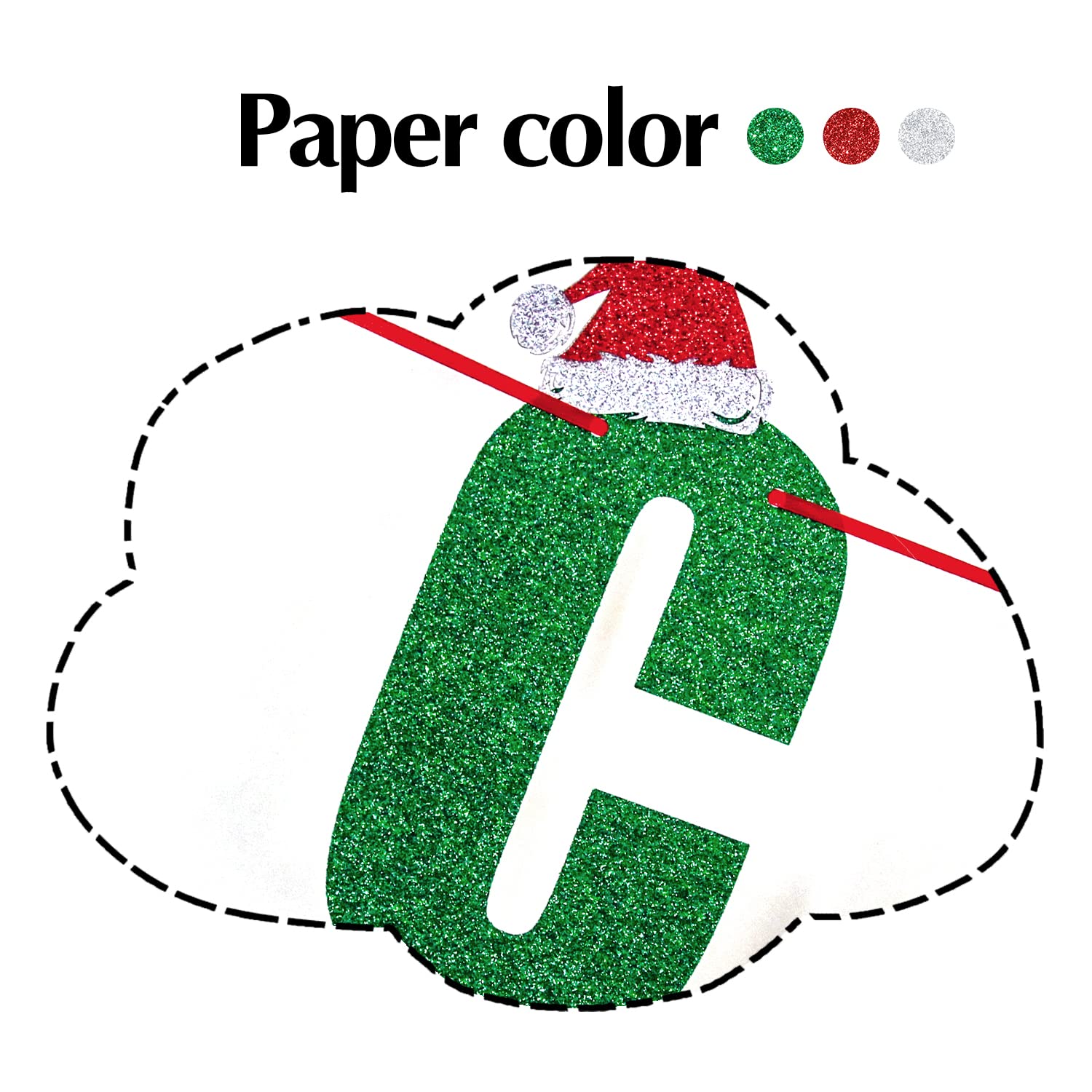 Red & Green Glitter Merry Christmas Banner - Feliz Navidad Party Decor for Indoor Holiday Celebrations | Perfect for Christmas Tree Decorations, Home Parties & Festive Wall Hangings