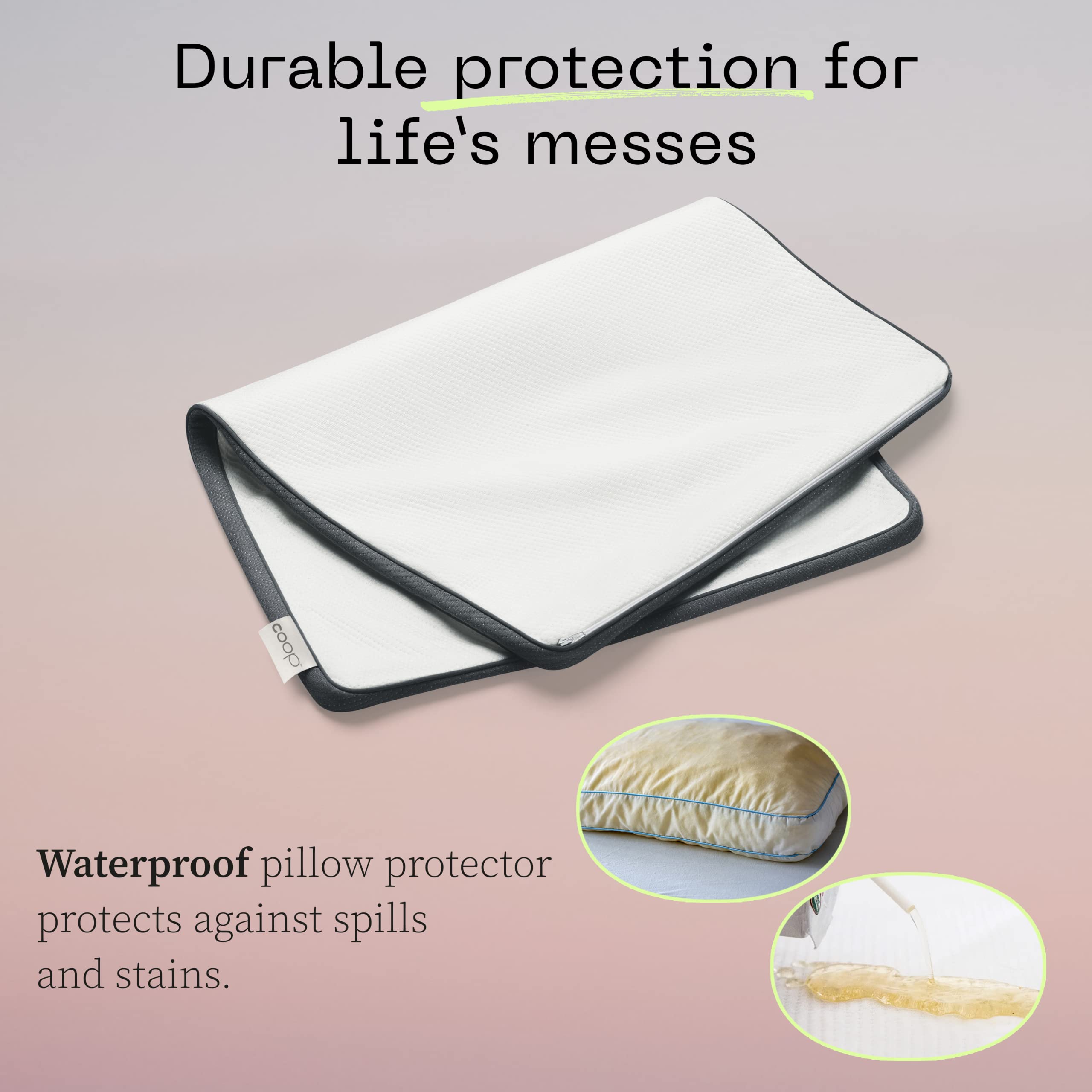 Coop Home Goods King Size Pillow Bundle - 2 Original Loft Pillows & 2 UltraTech Waterproof Pillow Protectors | Hypoallergenic Bedding Set for Side Sleepers & Back Sleepers | Perfect for Hotels, Guest Rooms & Master Bedrooms
