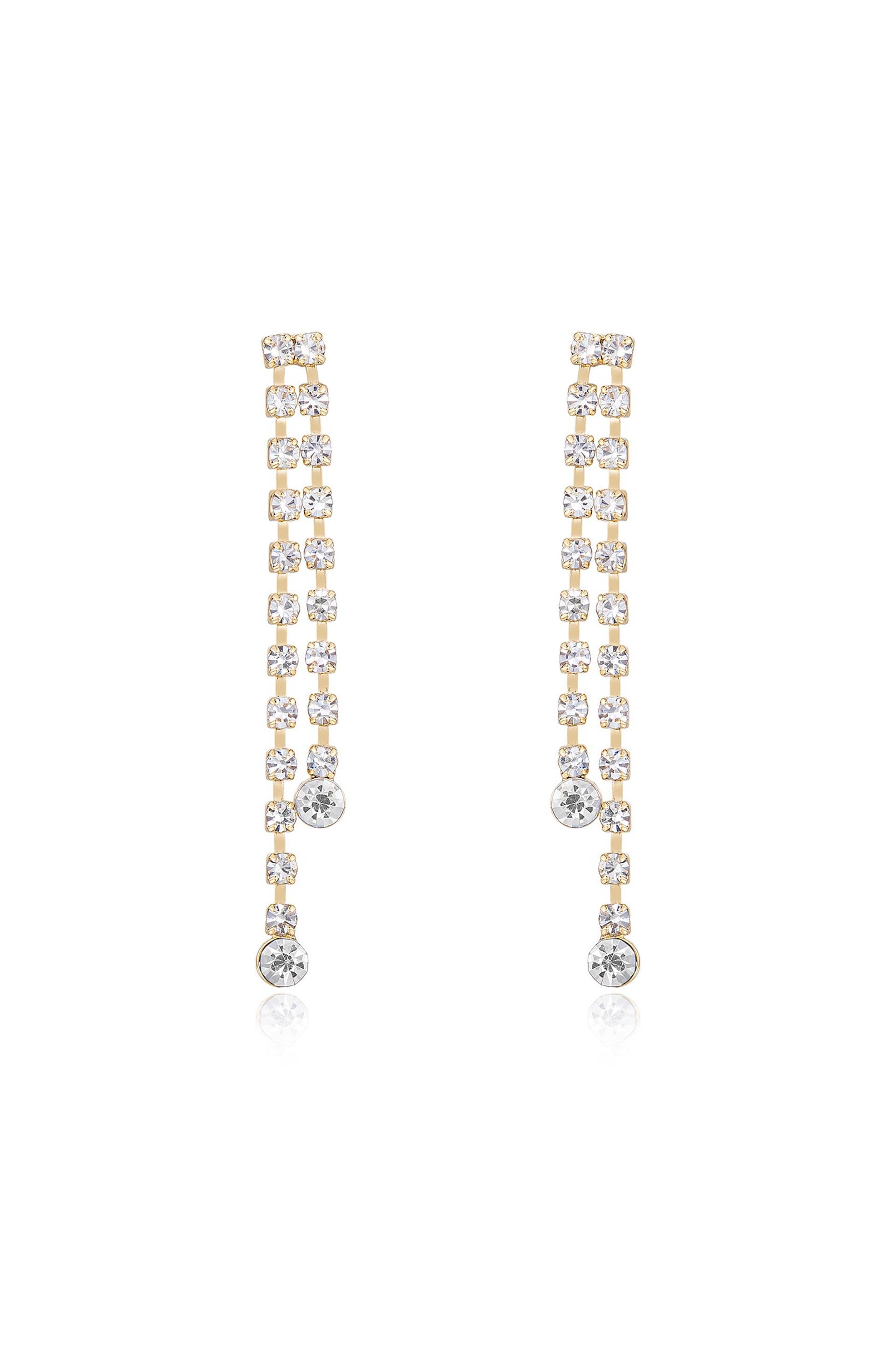 Sparkling Crystal Sun Shower Dangle Earrings for Women - Elegant Bohemian Jewelry - Perfect for Parties, Weddings & Everyday Wear
