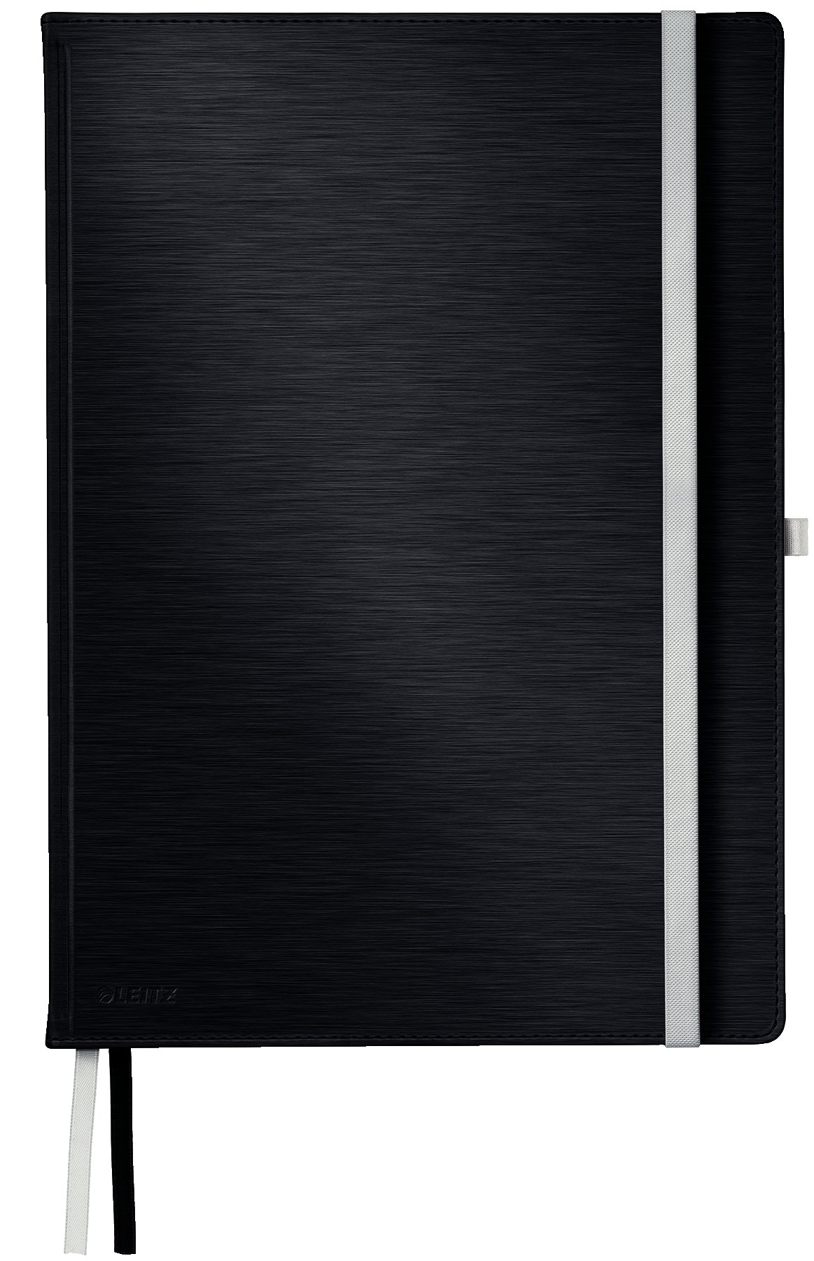 Leitz A4 Hard Cover Notebook - Ruled Lined Journal with 2 Fabric Page Markers, 100gsm Ivory Paper, 80 Sheets, Satin Black | Perfect for Office, School & Creative Writing, Note Taking, Business Meetings & Gift Giving