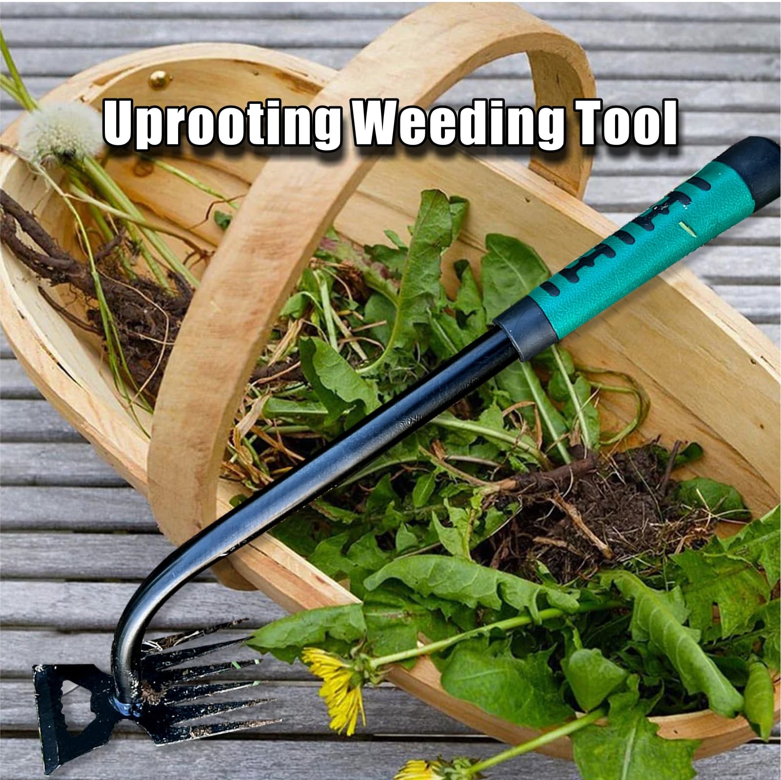 2025 New 2-Pack Manganese Steel Weed Puller Tool - 6 Teeth Dual Purpose Manual Weeding Tool for Garden & Yard | Durable Hand Weeder for Efficient Weed Removal | Perfect for Lawn Care, Flower Beds & Vegetable Gardens