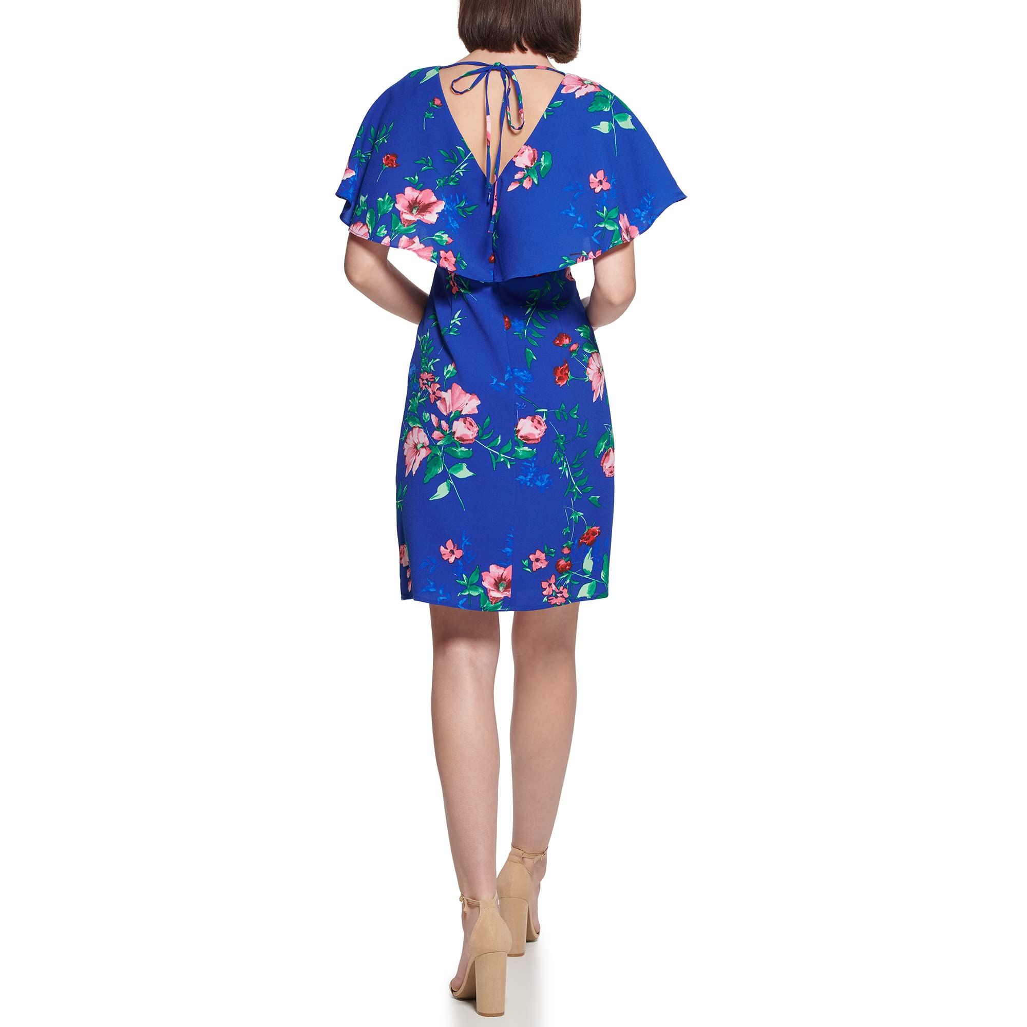 Kensie Women's Flutter Sleeve Faux Wrap Mini Dress - Elegant Summer Cocktail Party Dress for Date Night & Special Occasions