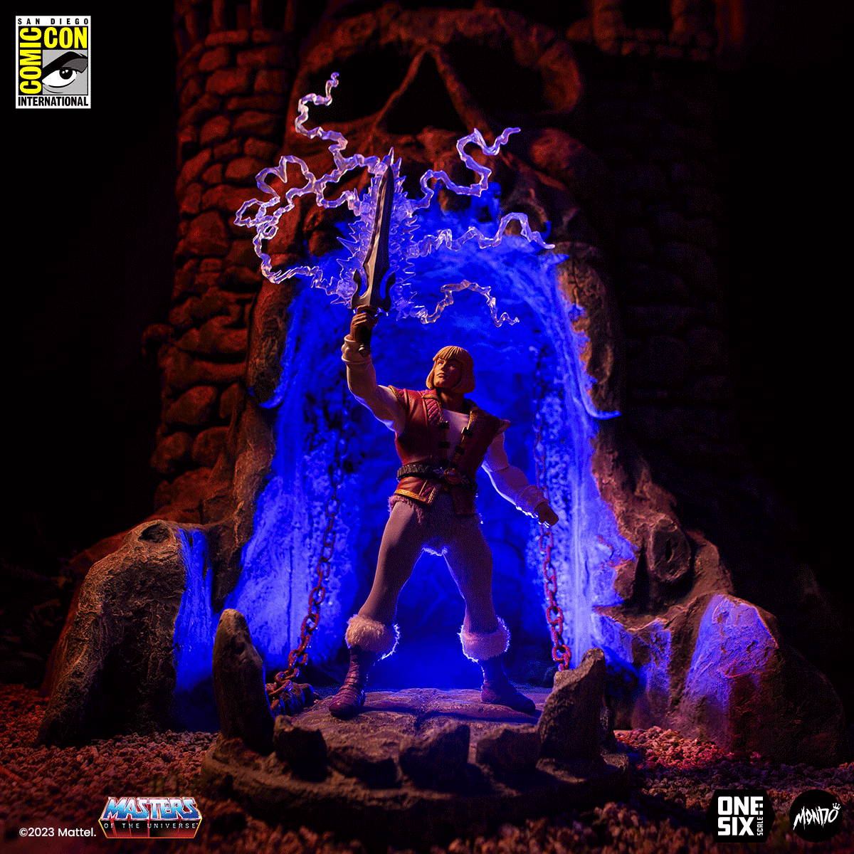 Masters of the Universe Prince Adam 1/6 Scale Action Figure SDCC Exclusive Collectible - Perfect for Display, Gifts, and Comic-Con Fans