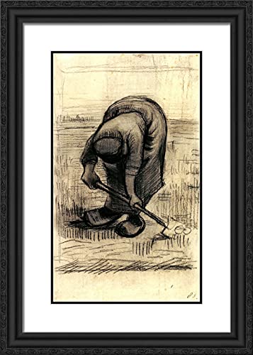 Black Ornate Wood Frame with Double Matting