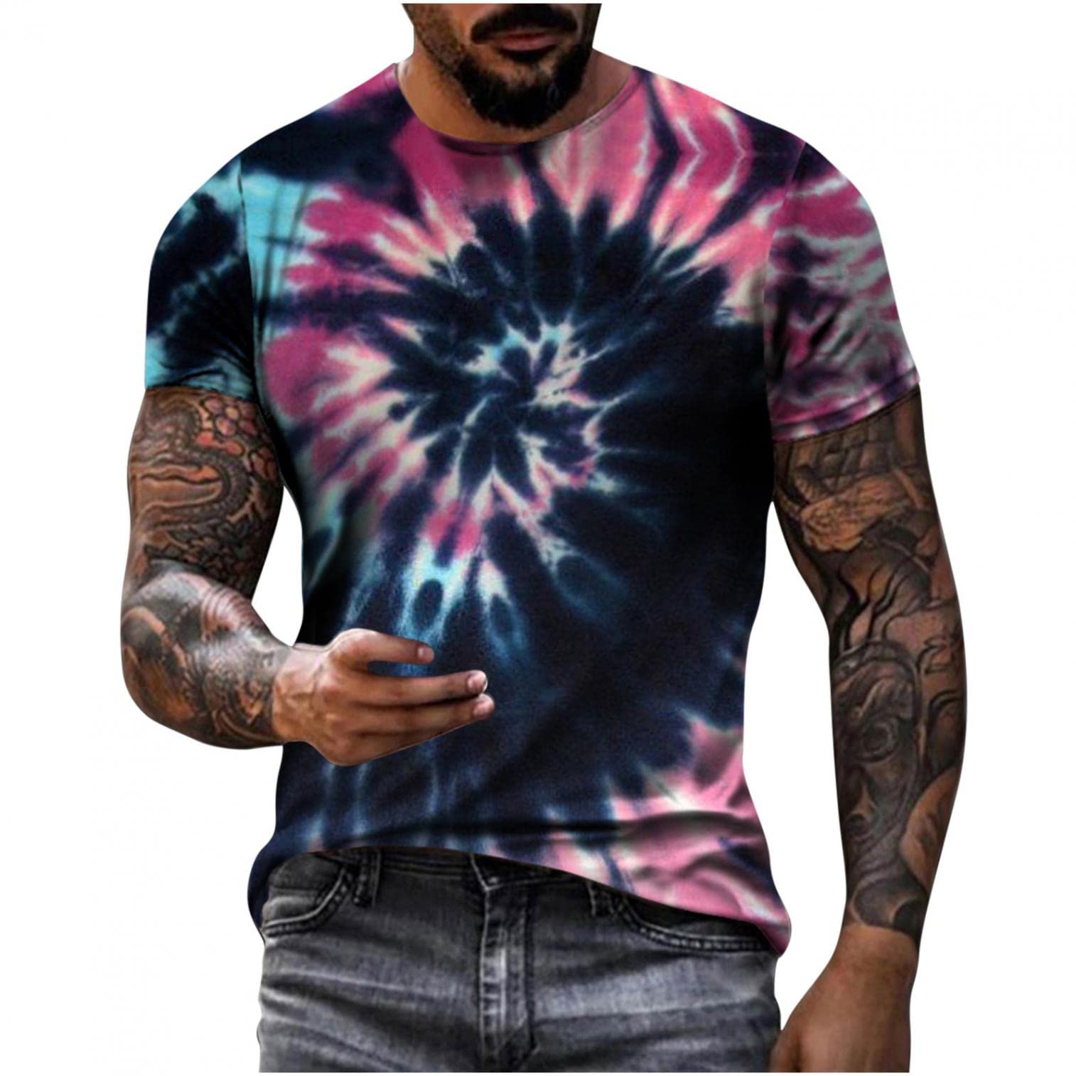 Men's Christian Cross Print T-Shirt - Faith Inspired Short Sleeve Crew Neck Summer Shirt for Casual Wear | Church Outfits, Bible Study & Everyday Comfort