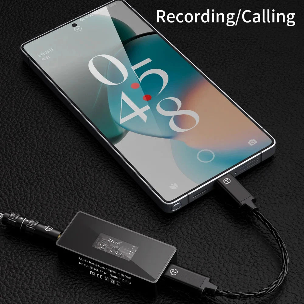 TRN Black Pearl Dual CS43131 Portable USB DAC/AMP Headphone Amplifier - High Resolution Audio for Music Lovers, Gamers & Audiophiles (Perfect for Travel, Office & Home Use)