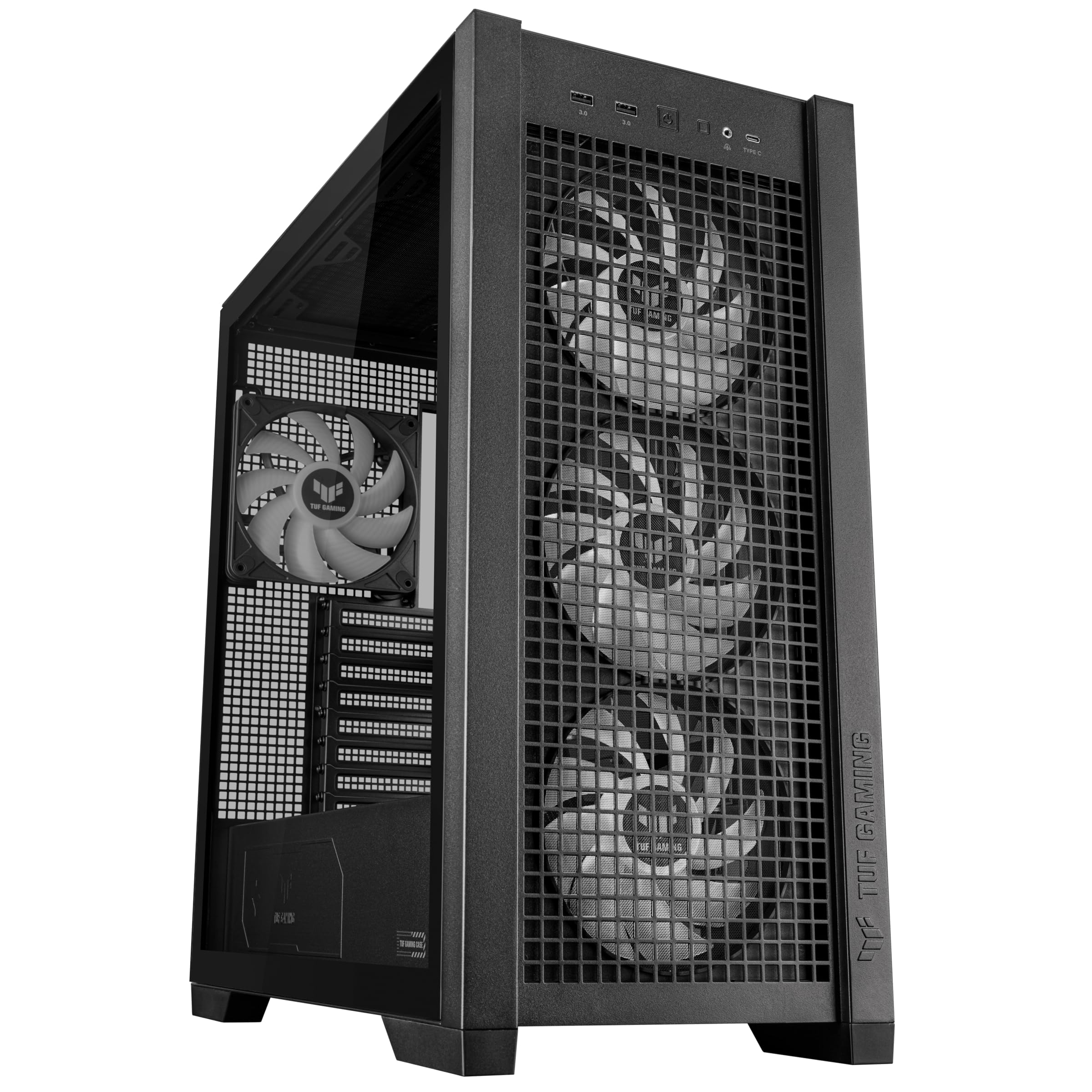 ASUS TUF Gaming GT302 ARGB ATX Mid-Tower PC Case with 4x140mm ARGB Fans - High Airflow & Static Pressure, Interchangeable Side Panel, Detachable Top Panel, Hidden-Connector MB Support - Perfect for Gaming Rigs & High-Performance PC Builds