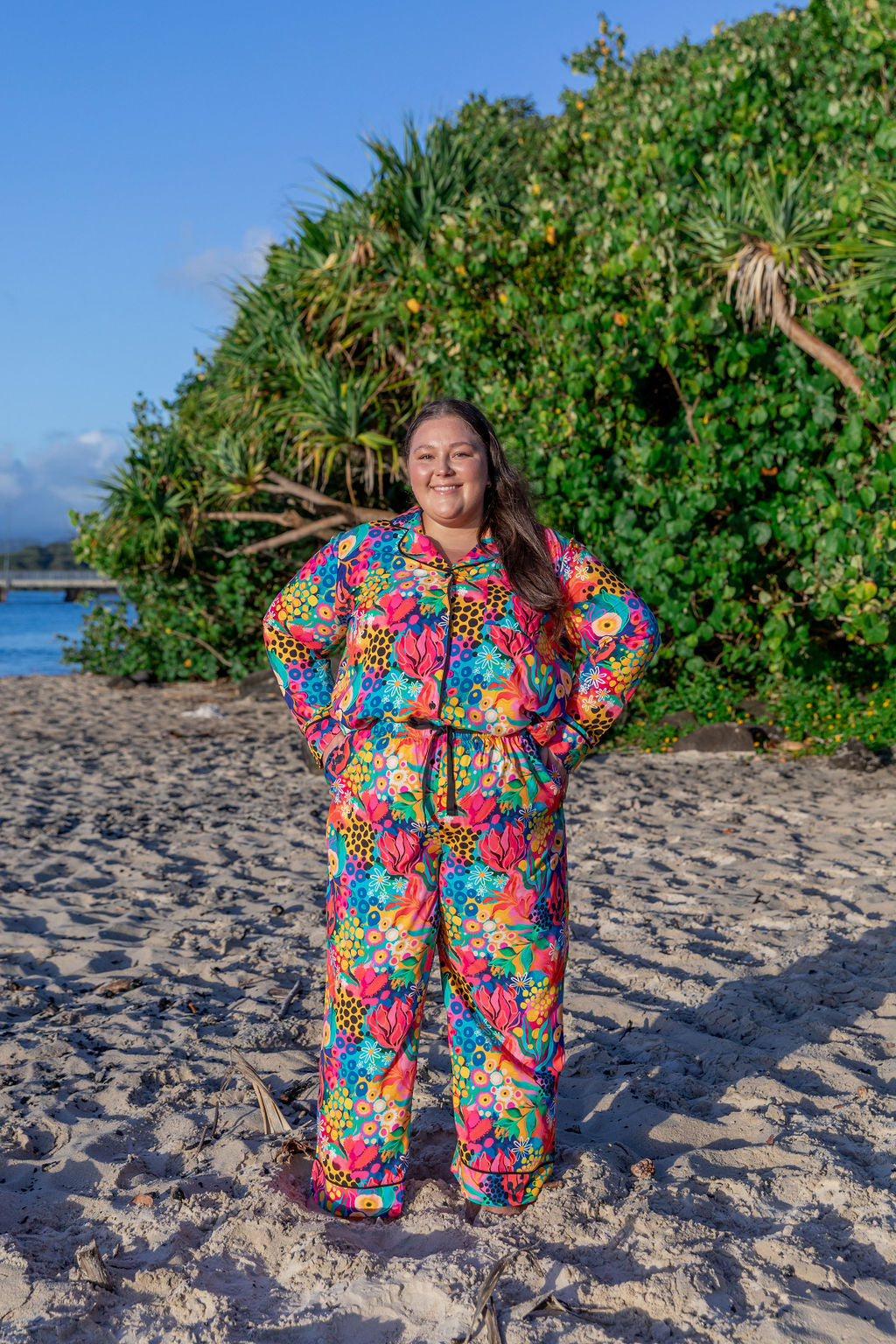 Kasey Rainbow Sundown LS Shirt & Pant Sleepwear Set - Cozy Matching Pajamas for Women | Perfect for Lounging, Sleepovers & Relaxing at Home
