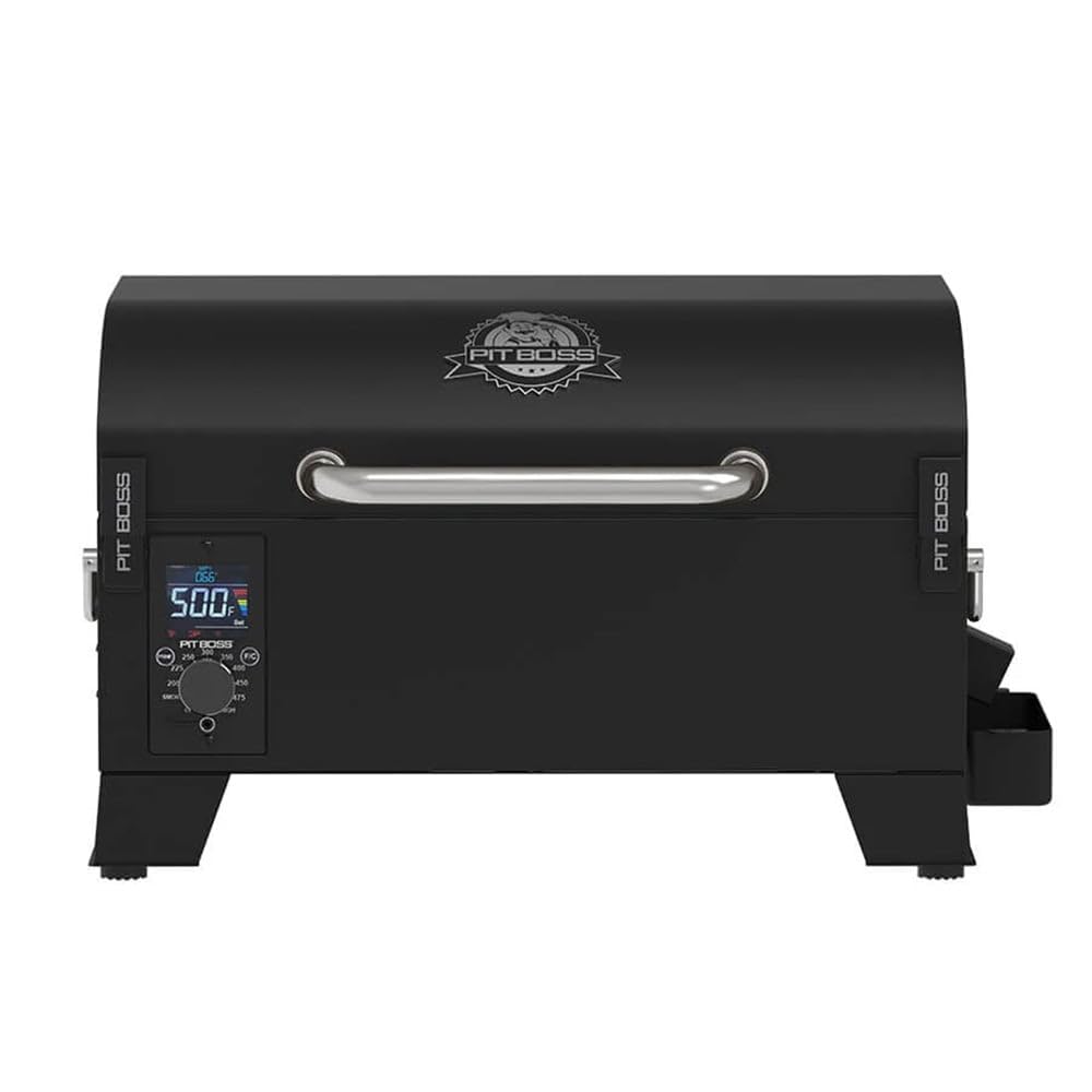 Pit Boss PB150PPG Matte Black Table Top Pellet Grill - Portable Outdoor BBQ Smoker for Camping, Tailgating & Backyard Cooking