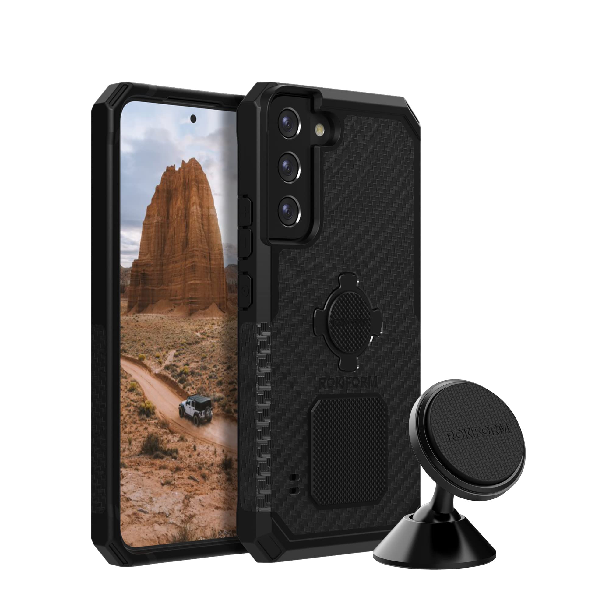 Rokform Galaxy S22 Plus 5G Rugged Case with Swivel Dash Phone Mount - Durable Protection & Secure Car, Truck, Van Mounting Solution for On-the-Go Professionals