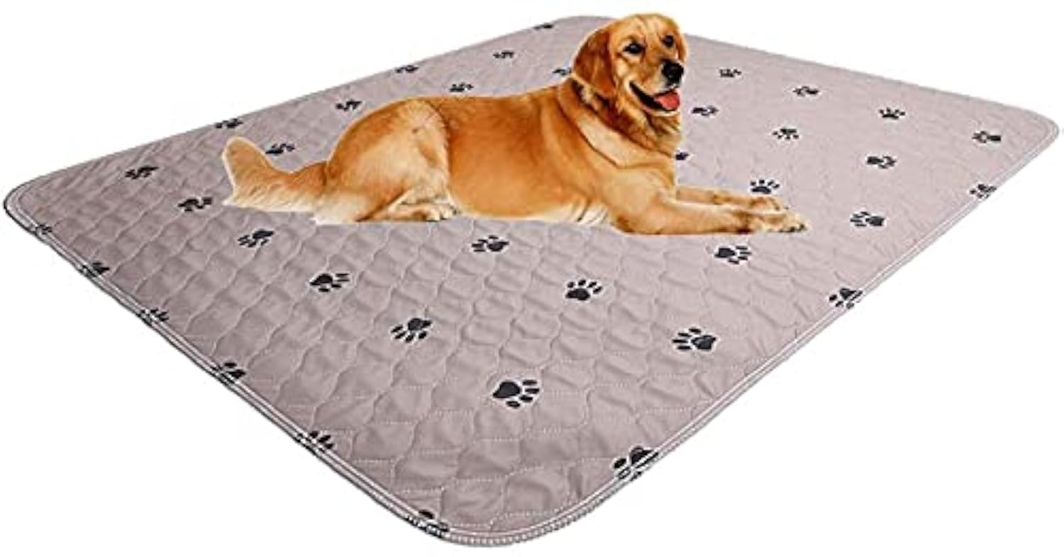 **Washable & Reusable Dog Pee Pads with Puppy Grooming Gloves - Super Absorbent Waterproof Pet Training Pads for Puppies & Large Dogs - Perfect for Indoor Potty Training, Dog Beds & Whelping Areas**