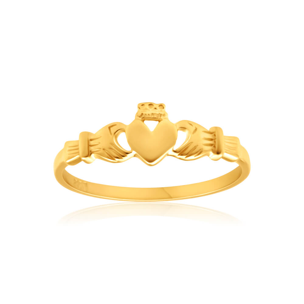 9ct Yellow Gold Ring for Women - Elegant & Dazzling Jewelry Gift for Anniversary, Wedding, or Special Occasions