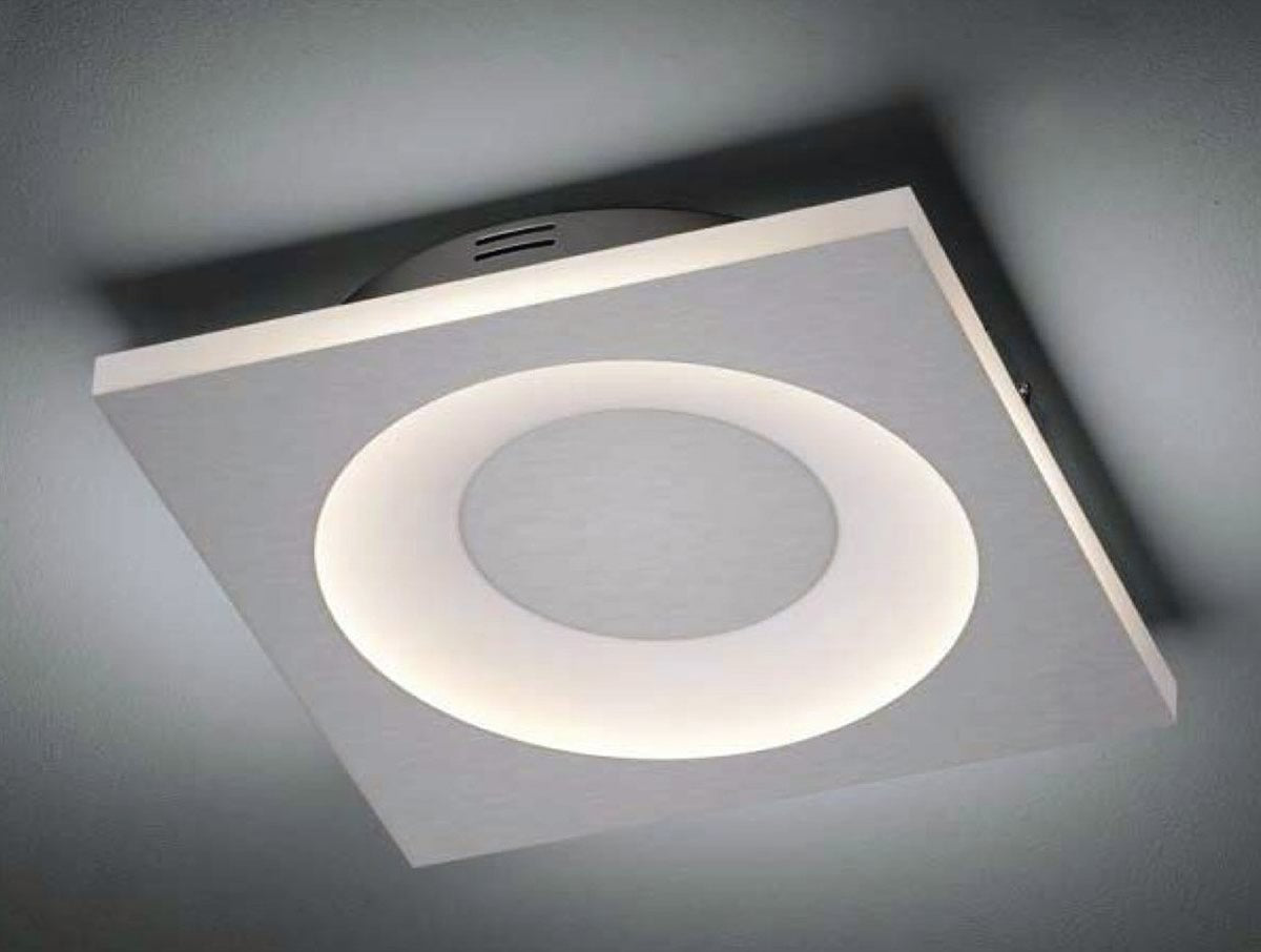 12W Atlanta LED Ceiling Light Fixture - Nickel Matte Finish - Energy Efficient Modern Lighting for Living Room, Bedroom, Kitchen & Office