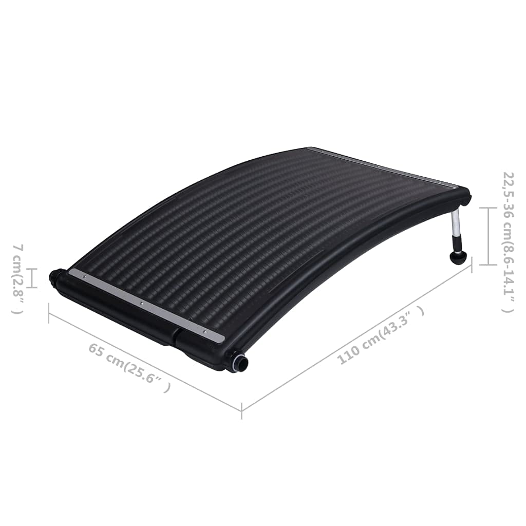 VidaXL Solar Pool Heating Panels 2 Pack - High Efficiency Solar Energy Absorption, Adjustable Legs for Easy Installation, Perfect for Above Ground Pools (43.3