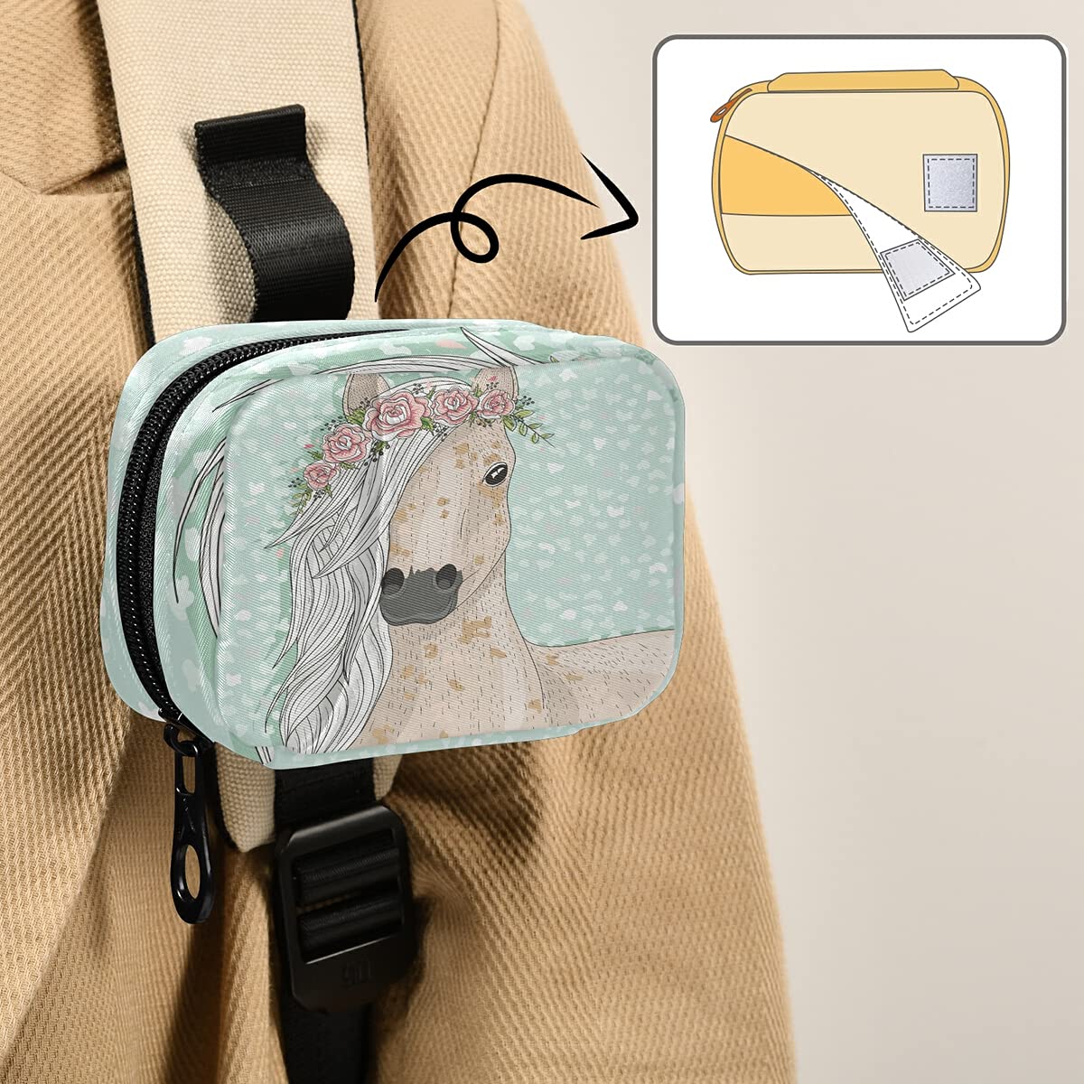 Adorable Floral Horse Fairy Tale Pill Case - Portable Medicine Organizer for Vitamins & Supplements | Perfect for Travel, Home, and Office Use