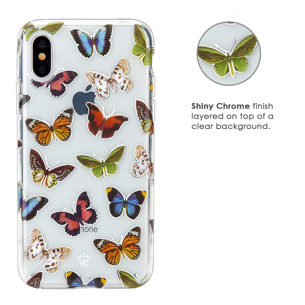 Velvet Caviar iPhone Xs & iPhone X Case - Cute Clear Protective Phone Cover with Colorful Butterflies for Women & Girls | Perfect for Everyday Use, School & Travel