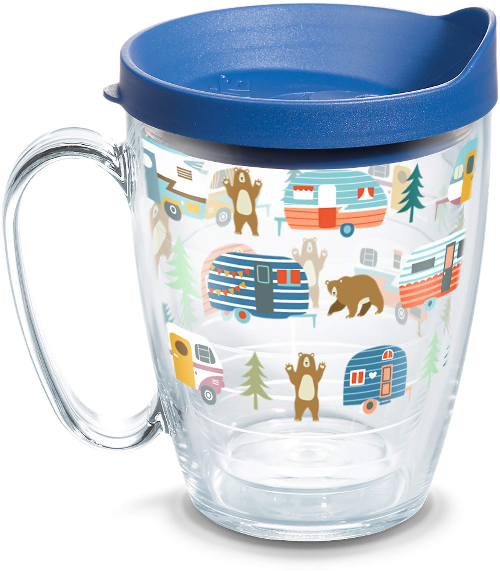 Tervis Trailer Bears Insulated Tumbler - 16oz Double Wall Travel Mug, Keeps Drinks Hot & Cold - Made in USA, BPA-Free Clear Cup - Perfect for Coffee, Tea, and Beverages On-The-Go