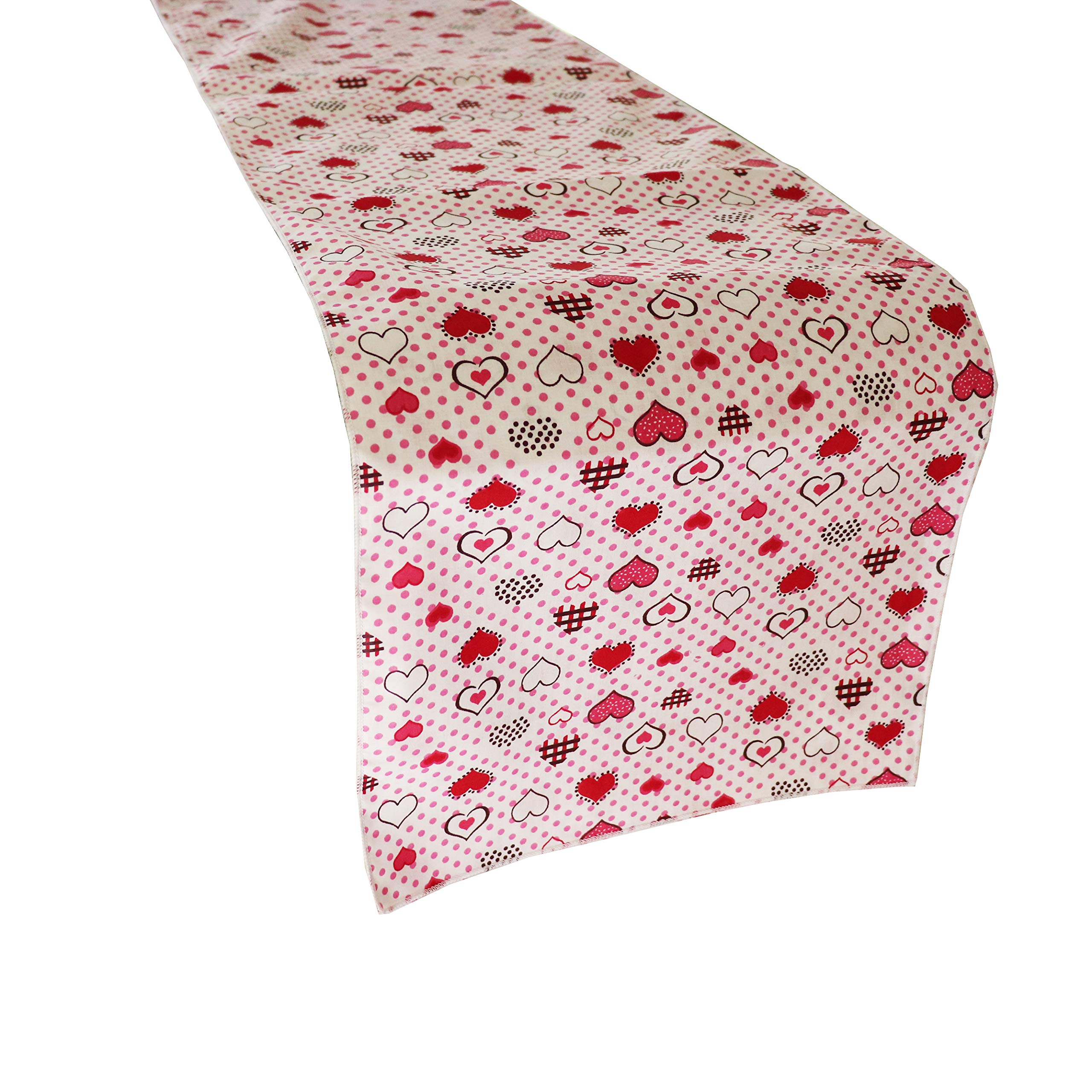 Hearts and Dots Cotton Table Runner 12