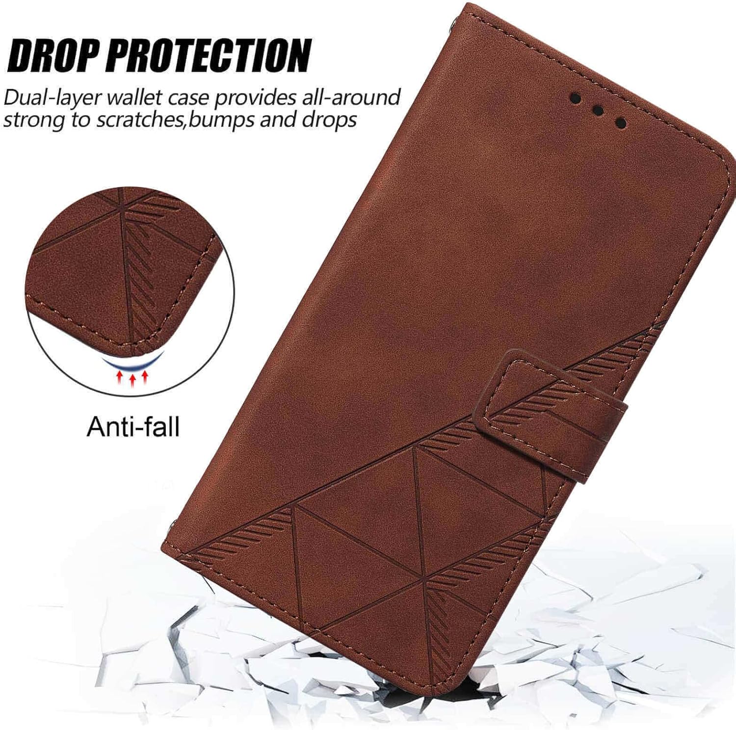 Google Pixel 9 Pro Leather Wallet Case - RFID Blocking Flip Folio Cover with Card Holder & Stand Function - Perfect for Business Travel & Daily Commute