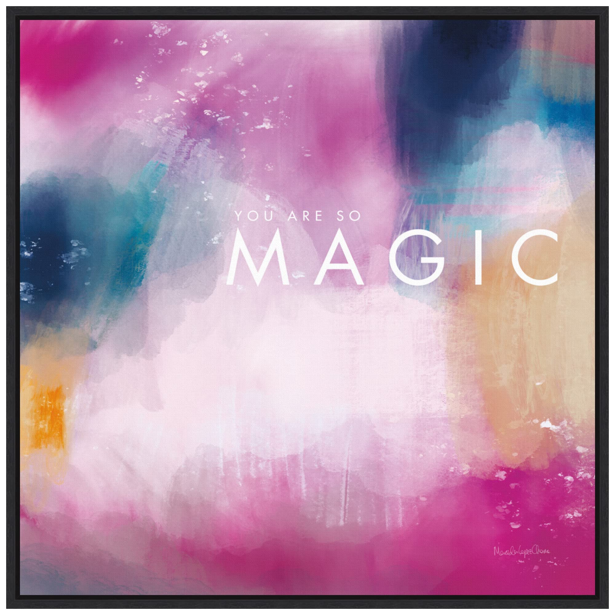 Amanti Art Framed Canvas Wall Art Print - Magic by Mercedes Lopez Charro, 22x22 Inches, Sylvie Black Frame - Modern Home Decor for Living Room, Bedroom & Office