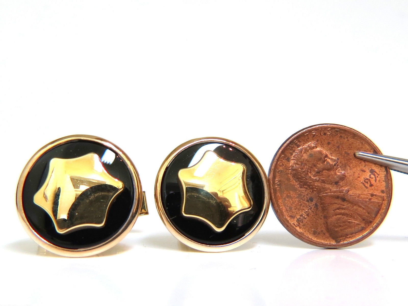 14KT Gold 3D Cufflinks for Men & Women - 17.7mm Luxury Cuff Links with A+ Detail (8.7 Grams) - Perfect for Weddings, Business Meetings & Formal Events