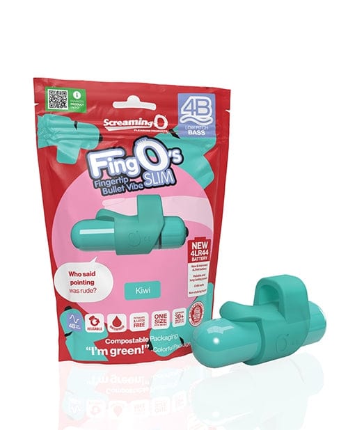 Screaming O 4B FingO Slim Vibrating Finger Massager - Kiwi Green for Relaxation & Couples Intimacy