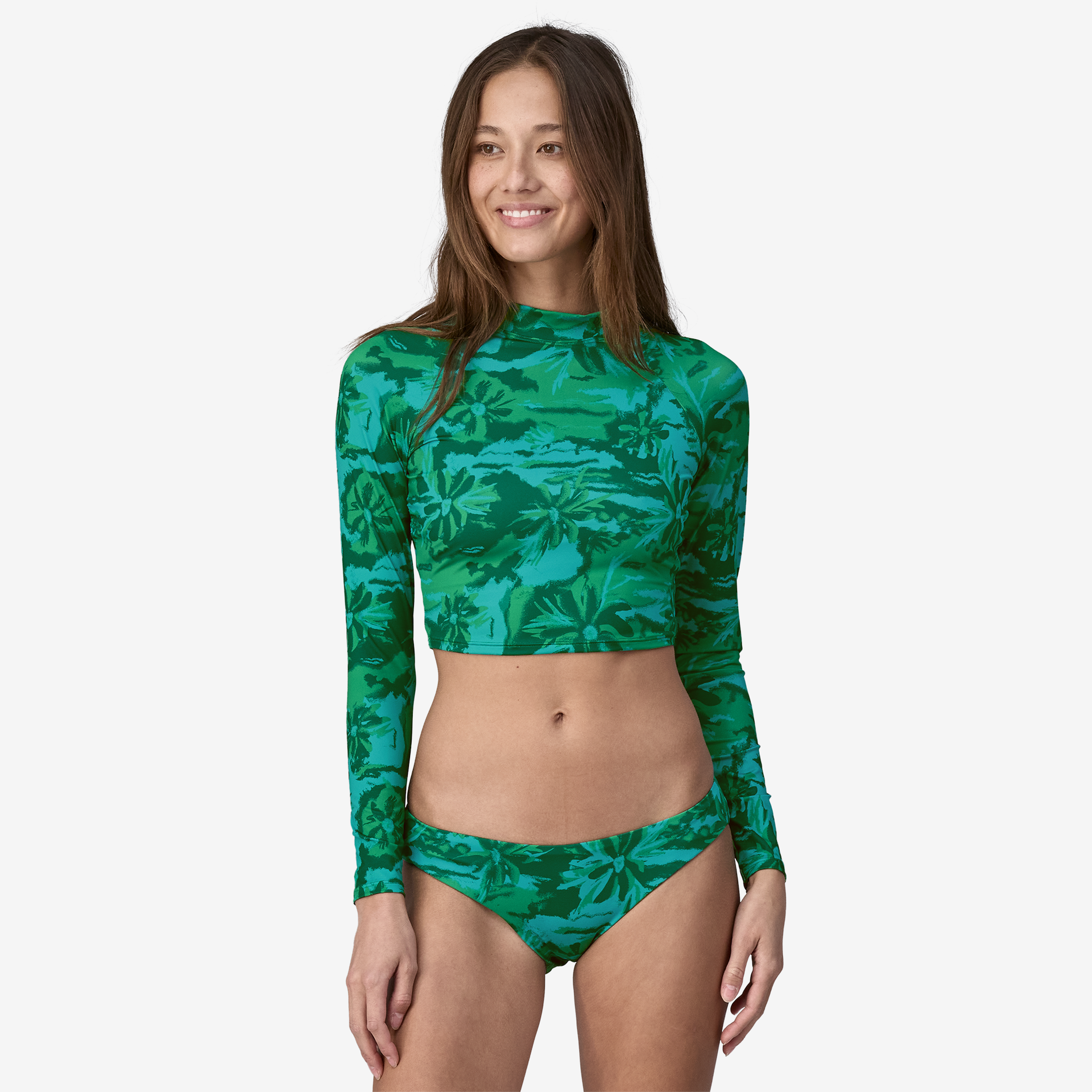 Women's Swell Seeker Cropped Rashguard UPF 50+ Sun Protection - Quick Dry Swim Shirt for Surfing, Yoga & Beach Activities