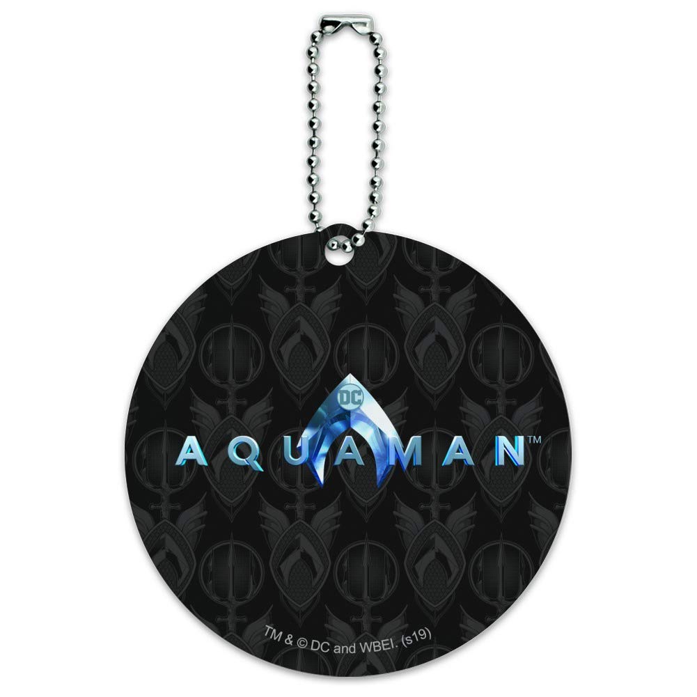 Aquaman Movie Logo Round Luggage ID Tag - Waterproof Suitcase Travel Tag for Carry-On Bags - Perfect for Superhero Fans & Travel Enthusiasts (Airport, Cruise, Business Trips)