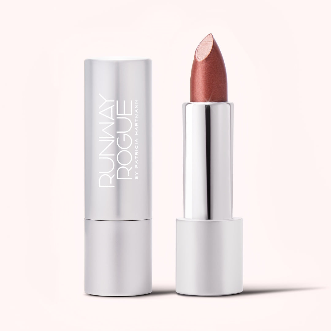 Diva Crème | Frosted Rich Bronze with Gold Shimmer Lipstick - Long Lasting, Moisturizing Makeup for Parties, Date Nights & Special Occasions