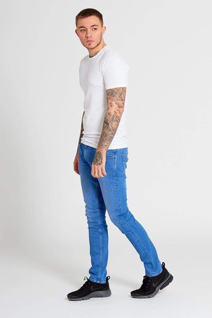 GAMMA Slim Fit Jeans for Men - Intense Blue Wash Denim Pants | Comfortable & Stylish for Casual Wear, Office & Night Out