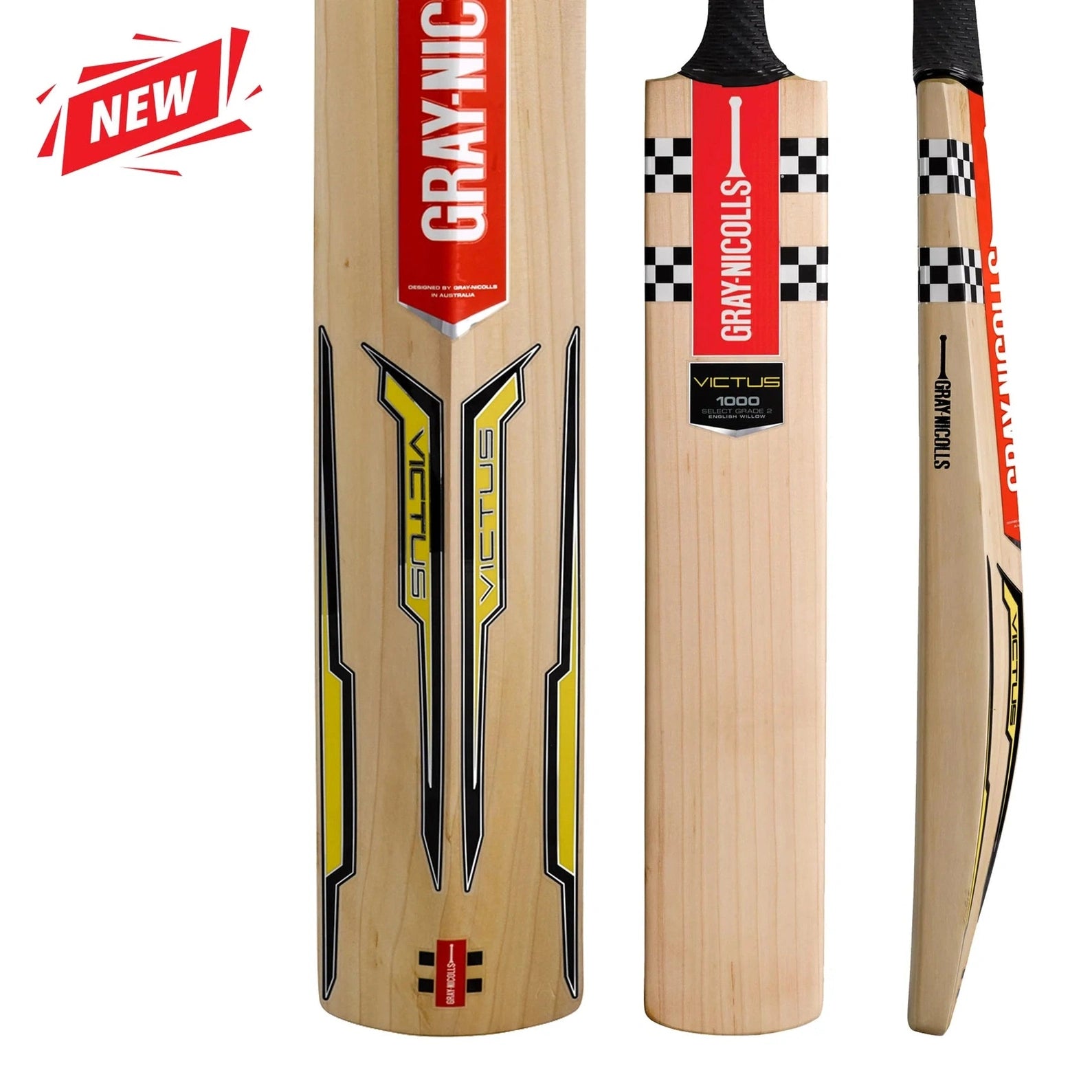 Gray Nicolls Victus 1000 Adult Cricket Bat - Premium English Willow Cricket Bat for Men - Perfect for Professional Matches & Training Sessions
