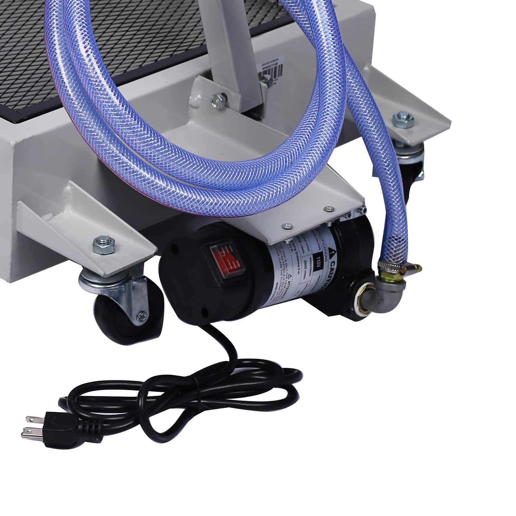15 Gallon Oil Drain Pan with Electric Pump - Low Profile Portable Oil Change Tank with 7' Hose & Swivel Wheels for SUV, Truck, and Car Maintenance - Perfect for DIY Oil Changes at Home or Garage