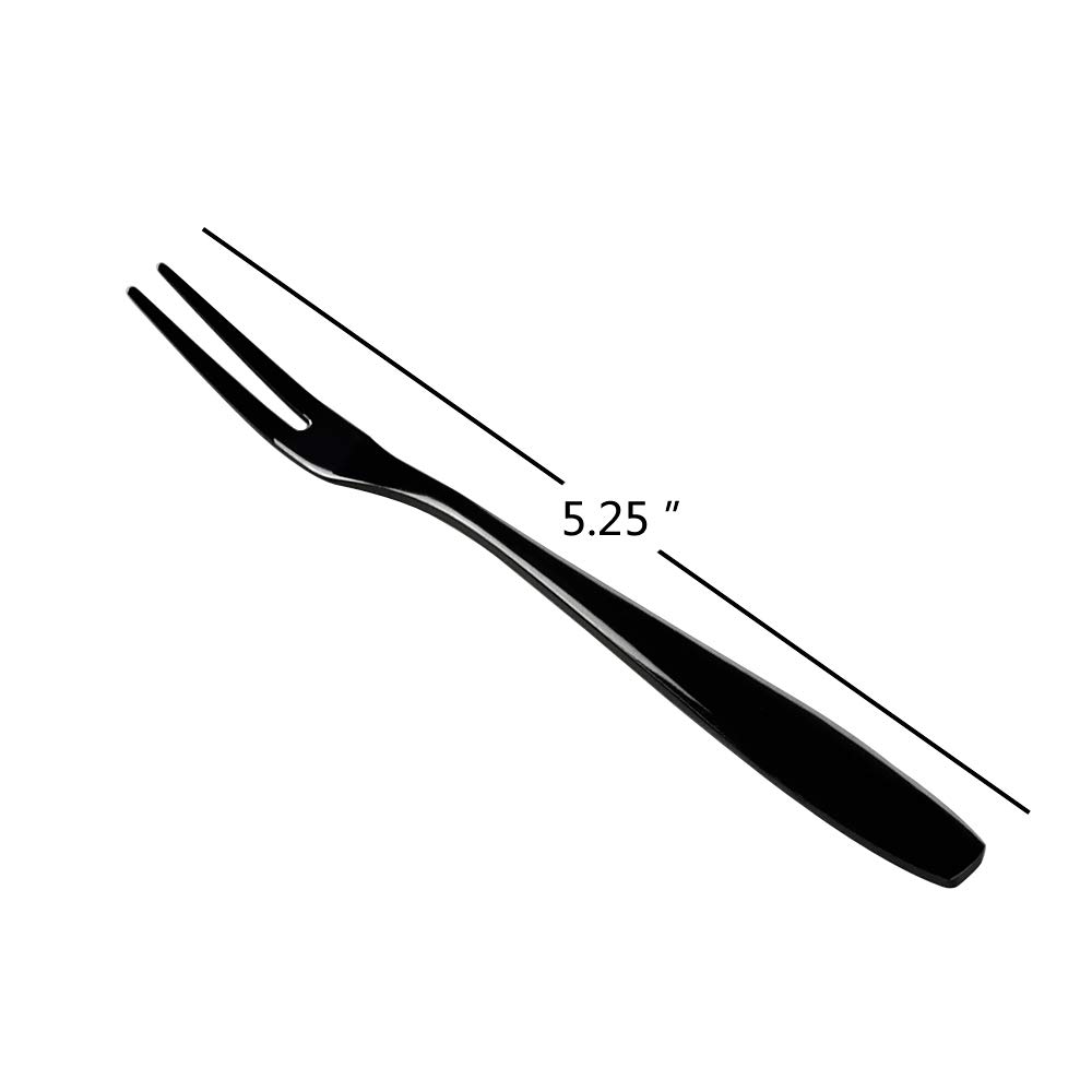 Wekioger 12-Piece Mini Cake Forks Set - Black Stainless Steel Dessert Forks for Cake, Fruit, Appetizers | Perfect for Parties, Weddings, Tea Time & Home Dining