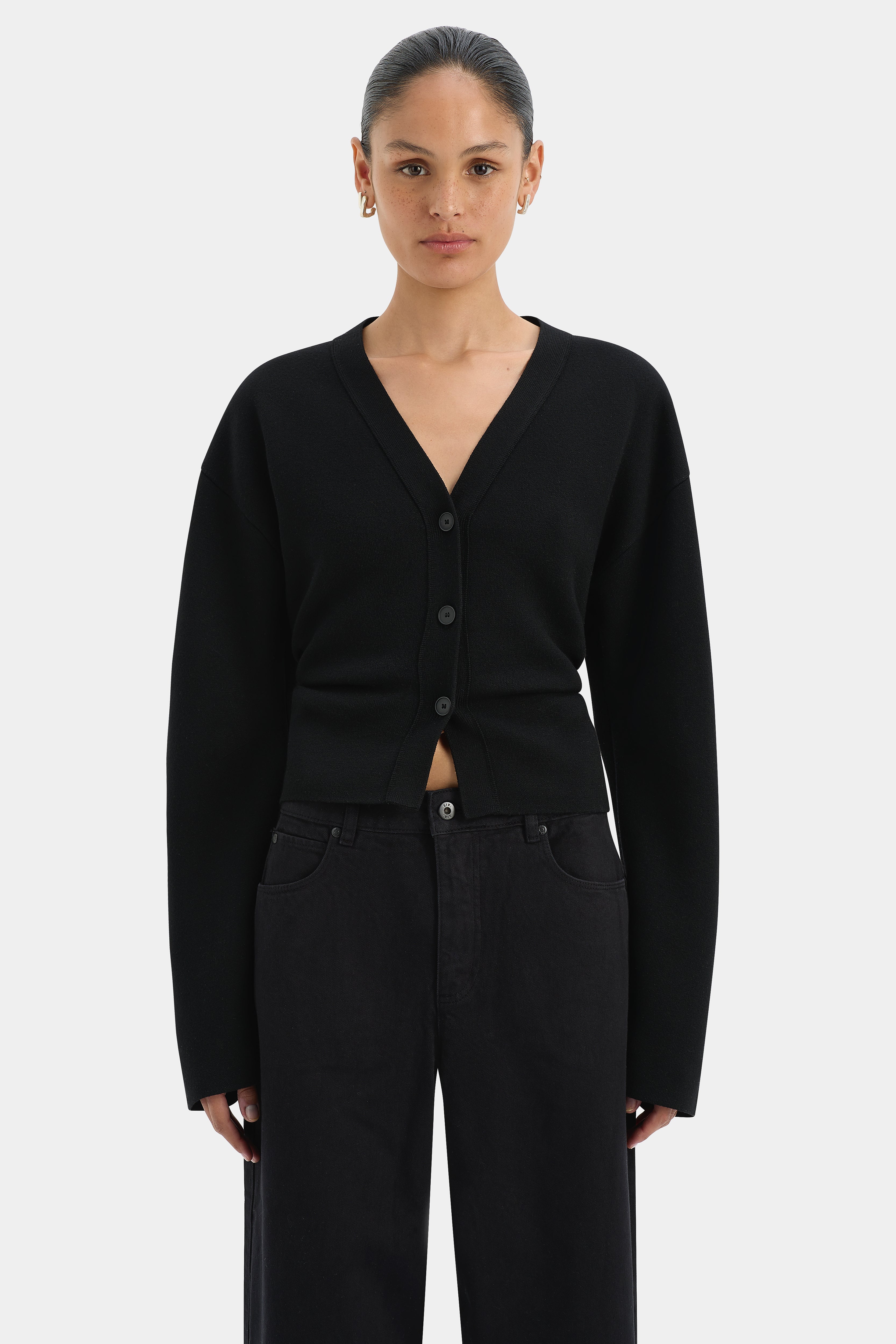 Stylish Ayana Gathered Cardigan for Women - Soft Knit Open Front Sweater | Perfect for Office, Date Night & Fall Layering