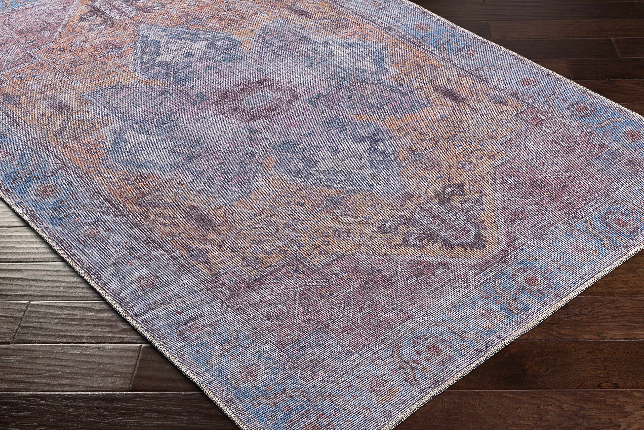 Hauteloom Tabina Machine Washable Area Rug - Gray & Purple - 7'10