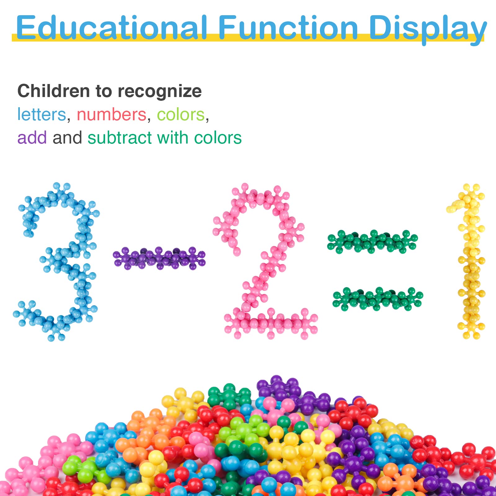 NEOACT 600 PCS Building Blocks Set - Interlocking Plastic Educational STEM Toys for Preschool Kids Ages 3+ | Develop Fine Motor Skills & Sensory Learning | Perfect for Classroom, Birthday Gifts & Creative Play