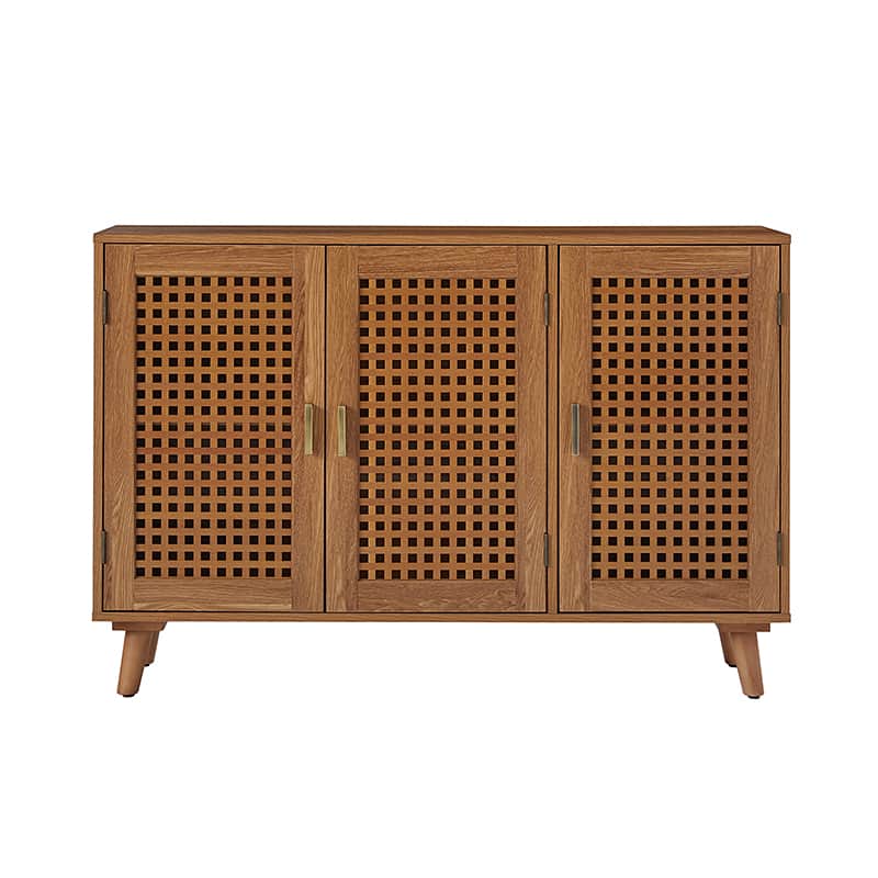 3-Door Accent Entryway Cabinet - Solid Wood Hallway Storage Organizer for Shoes, Coats & Home Decor | Perfect for Entryways, Halls & Living Rooms