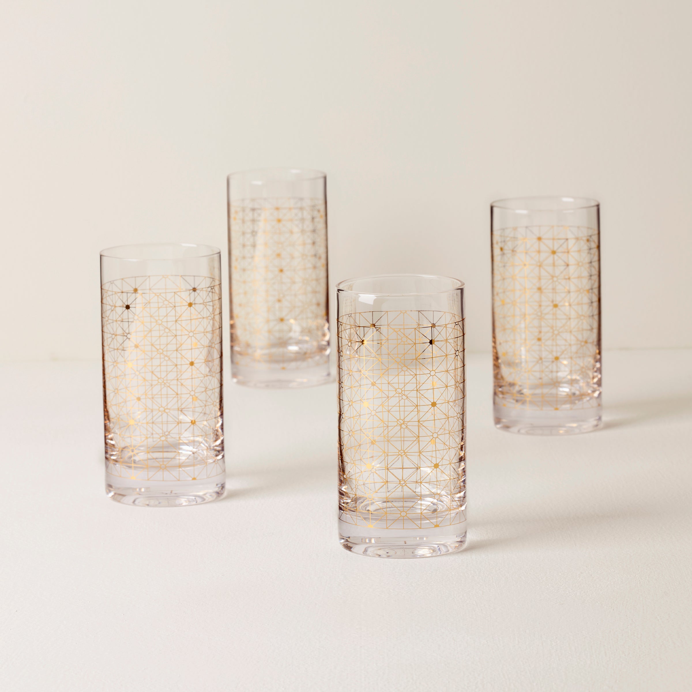 Premium Tuscany Classics Gold Dust Highball Glasses Set of 4 - Elegant Cocktail Glasses for Whiskey, Mojito & Iced Tea - Perfect for Home Bars, Parties & Gifts