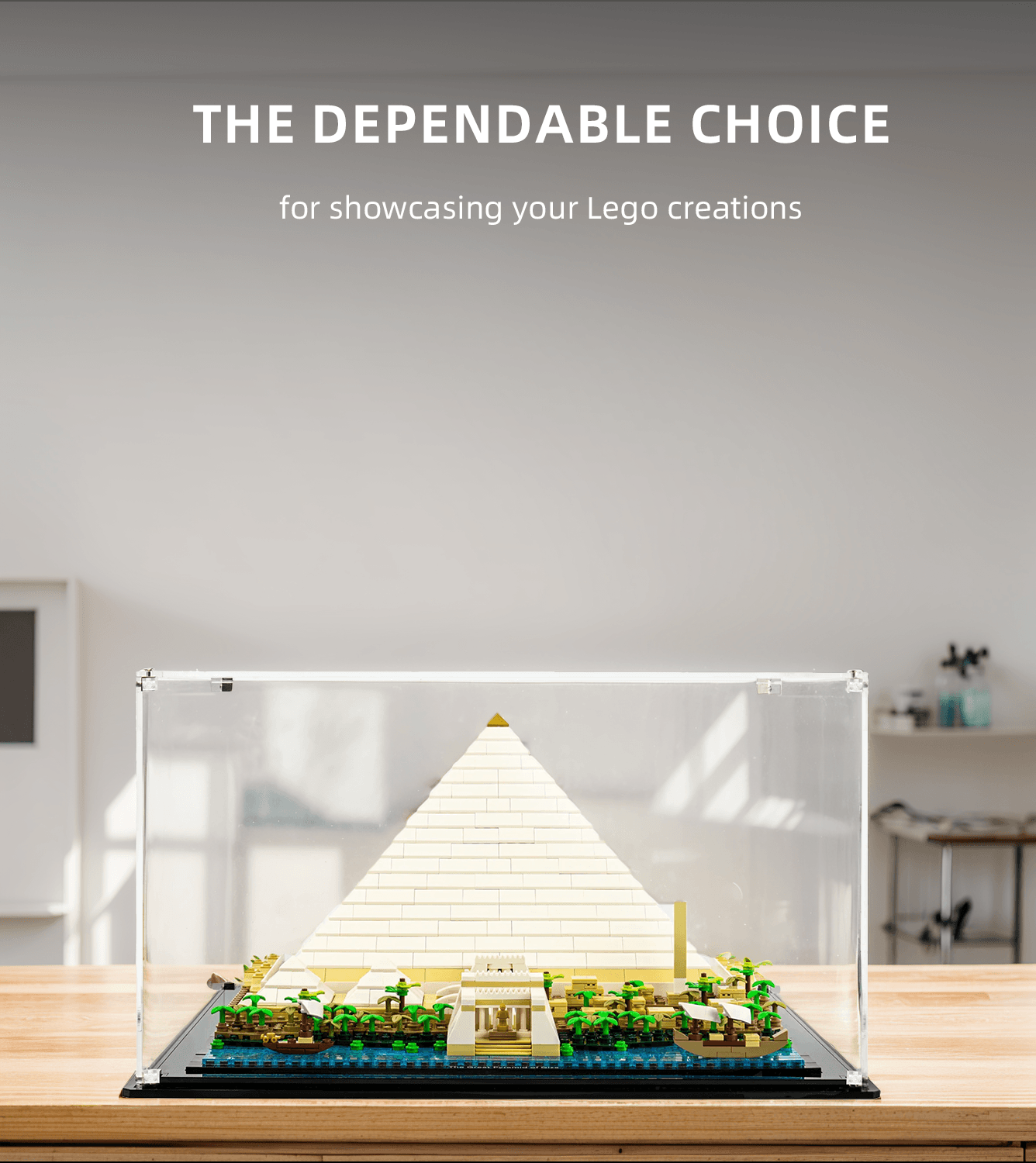 ICUANUTY Lego Display Case for The Great Pyramid of Giza 21058 - Clear Acrylic Showcase for Lego Architecture Sets - Perfect for Home Decor, Office Display & Collector's Showcase