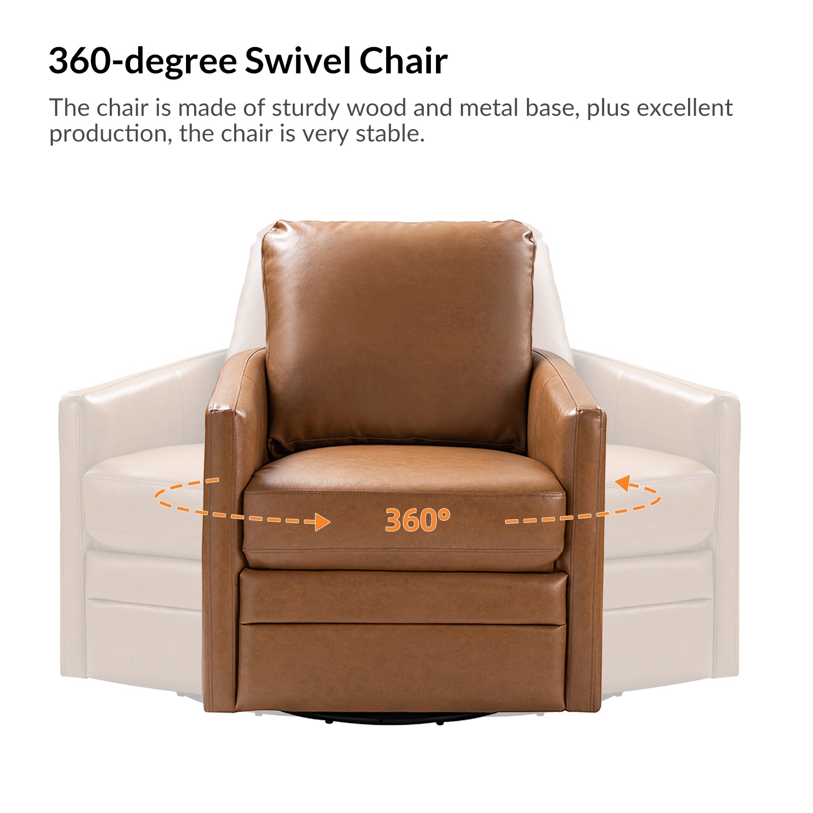 Aurora Swivel Chair - 360 Degree Rotating Modern Office Chair with Ergonomic Design for Home & Workspace Comfort