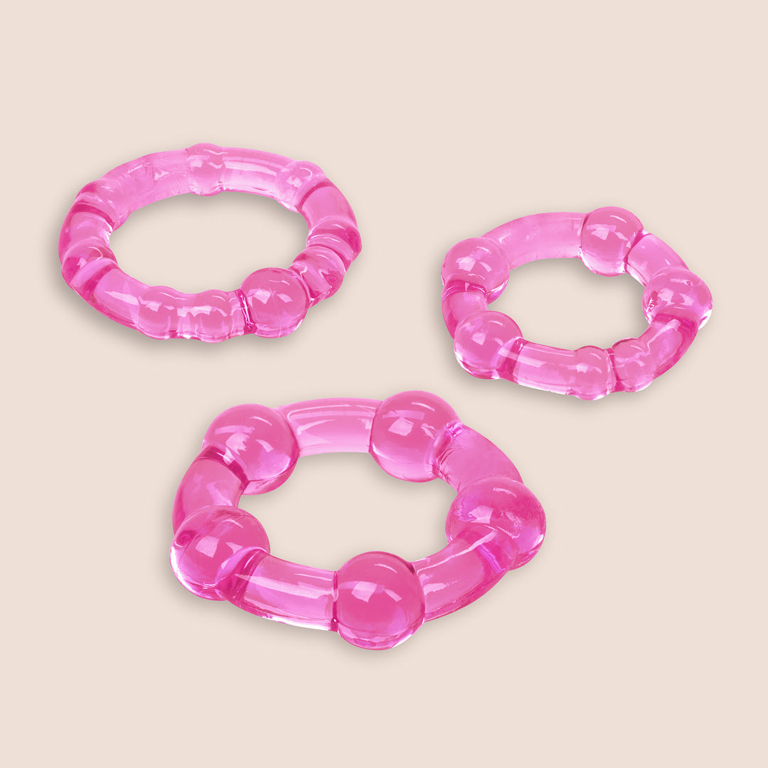 Premium Silicone Cock Ring Set by CalExotics - 3 Pack Stretchy Penis Rings for Enhanced Pleasure & Performance | Perfect for Couples & Solo Play, Intimate Gifts, and Spicing Up Your Sex Life
