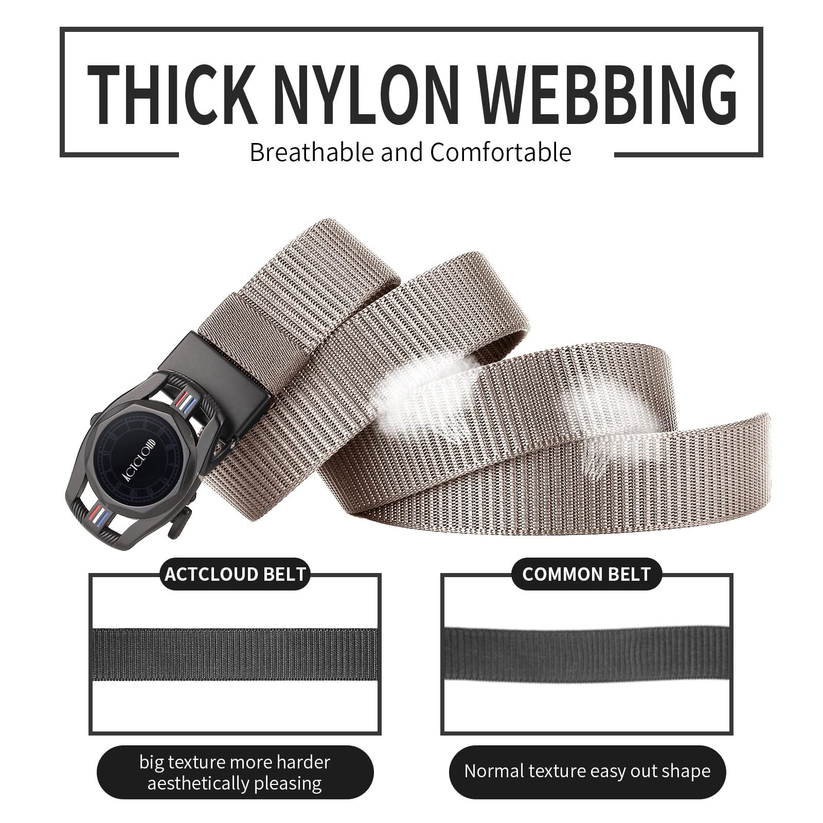 Men's Ratchet Belt - Adjustable Nylon Web Belt for Golf, Casual & Work | Perfect for Office, Travel & Everyday Wear
